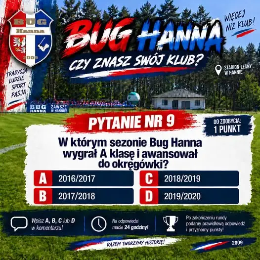 Quiz o historii Bugu Hanna – pytanie nr 9 i szansa na punkty