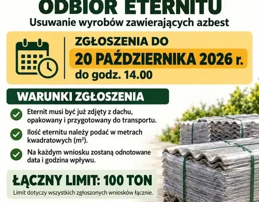 Gmina Wyryki: nabór wniosków na odbiór eternitu tylko do 20 października