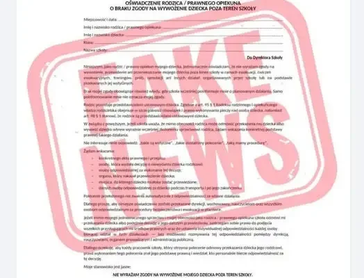 Fałszywe oświadczenia dla rodziców. MSWiA i MEN uspokajają: szkoła chroni dziecko