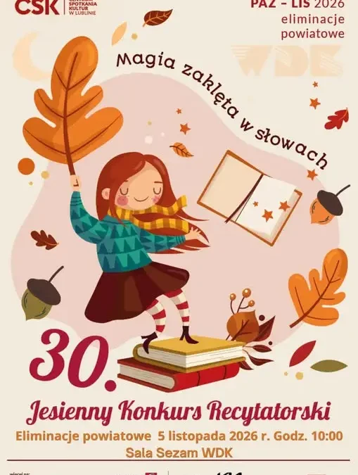 30. Jesienny Konkurs Recytatorski we Włodawie – zapisy do 27 października